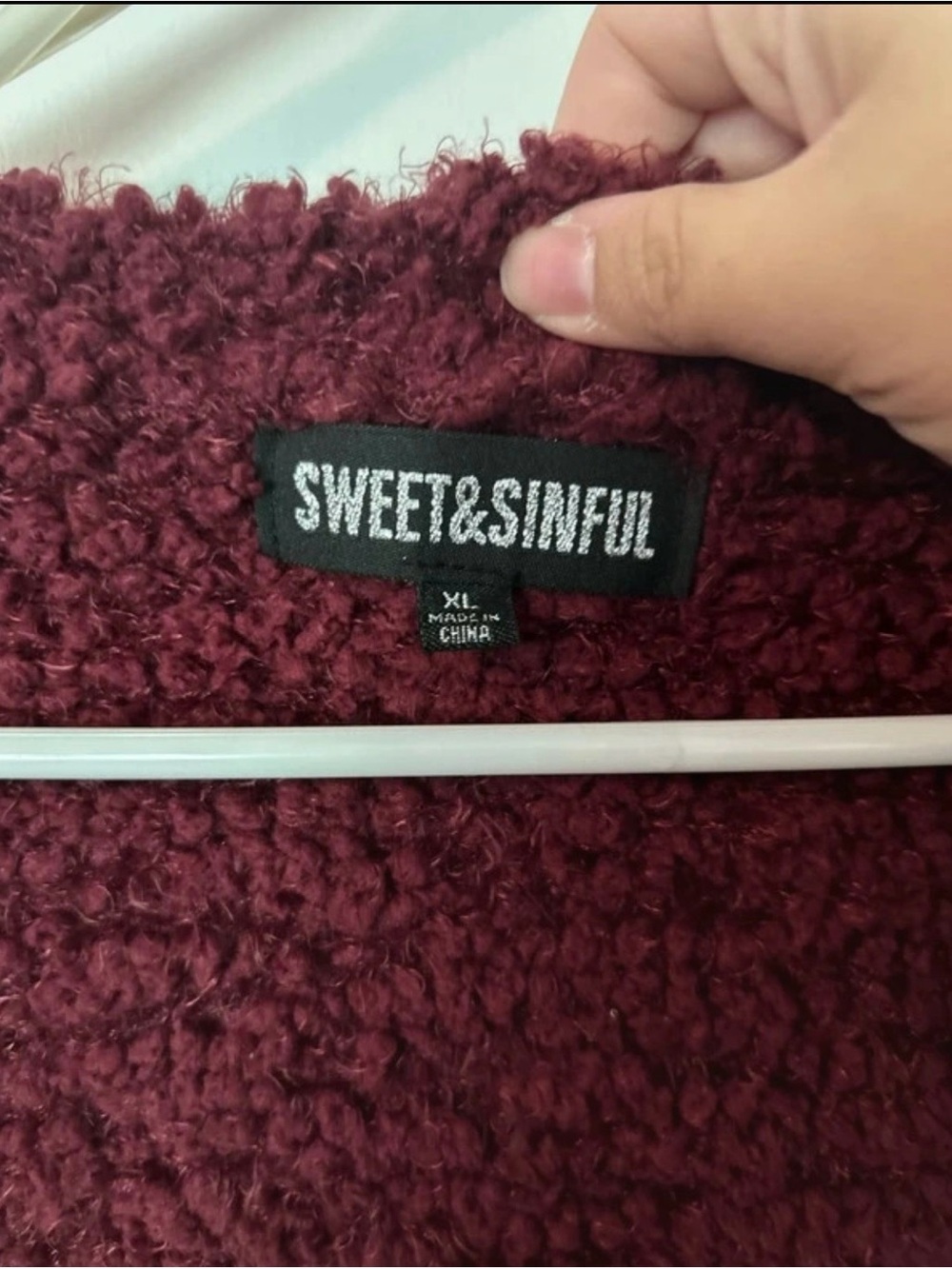 SWEET&SINFUL Teddy Jacket in Burgundy XL Like New - Picture 3 of 3